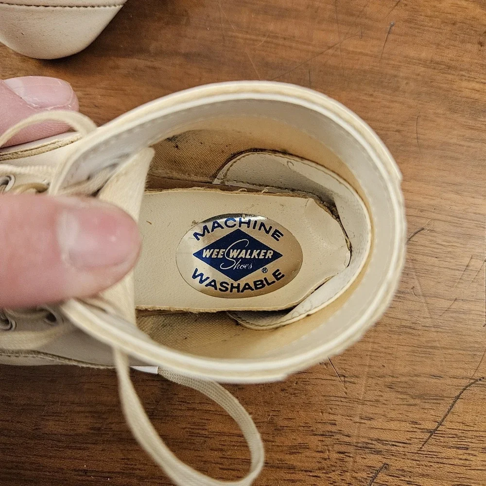 Vintage Wee Walker Baby Shoes With Original Box And Insert White Size 3?